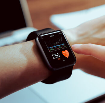 Apple watch displaying health data. 